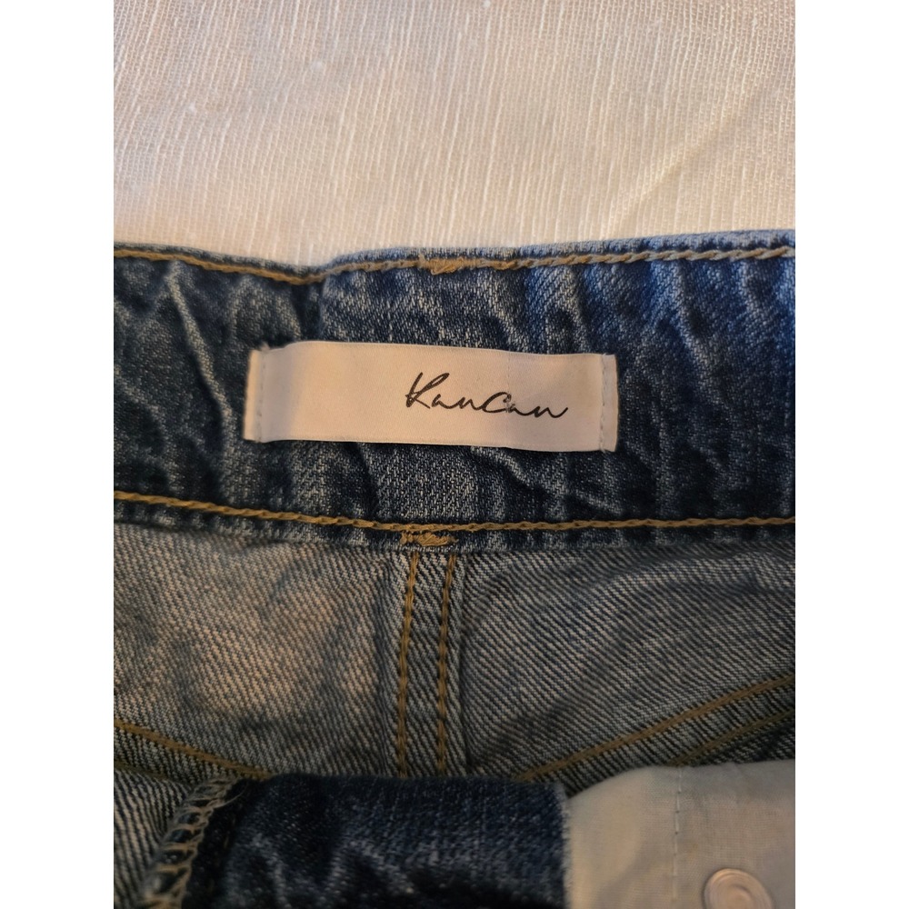 KanCan High Rise Distressed Denim Shorts Double Button 3/25 Y2K Indie mall goth - Picture 5 of 8